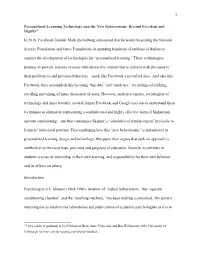 1 Personalized Learning Technology and the New Behaviorism