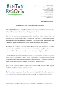 Bintan Resorts Woo Visitors with Perks Programme