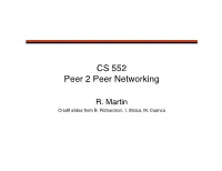 CS 552 Peer 2 Peer Networking