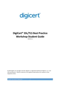 Digicert® Best Practice Workshop 1