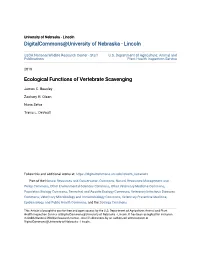 Ecological Functions of Vertebrate Scavenging