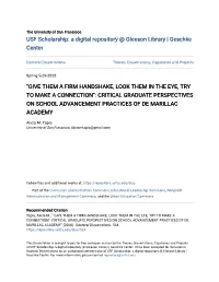 Give Them a Firm Handshake, Look Them in the Eye, Try to Make a Connection”: Critical Graduate Perspectives on School Advancement Practices of De Marillac Academy