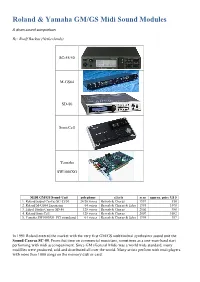 Roland & Yamaha GM/GS Midi Sound Modules