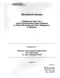 Silvicultural Systems