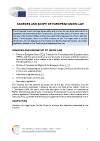 Sources and Scope of European Union Law