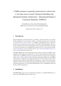 A Latex Package for Preparing Manuscripts for Submissions to the OA Journal Enterprise Modelling and Information Systems Archite