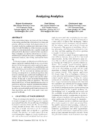 Analyzing Analytics