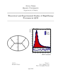 Brown University Theoretical and Experimental Studies of High