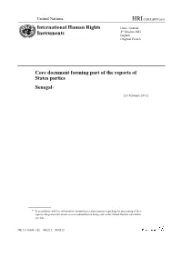 Core Document Forming Part of the Reports of States Parties Senegal