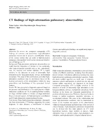 CT Findings of High-Attenuation Pulmonary Abnormalities