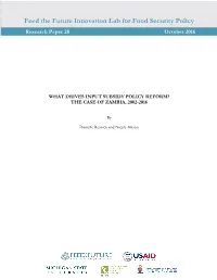 Feed the Future Innovation Lab for Food Security Policy Research Paper 28 October 2016