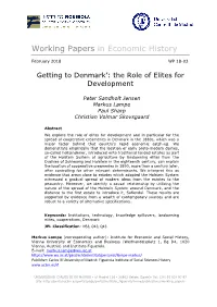 Getting to Denmark’: the Role of Elites for Development