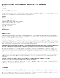 Implementing Fibre Channel SAN Boot with Oracle's Sun ZFS Storage Appliance
