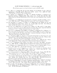 KAIT PUBLICATIONS (∗ = Refereed Journals) the Following Papers Are Based at Least in Part on KAIT Results. ∗1) A. G. Riess
