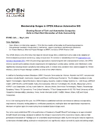 Membership Surges in OPEN Alliance Automotive SIG