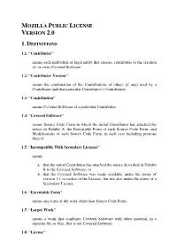 Mozilla Public License Version 2.0