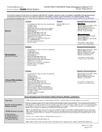 PRACTICEWORKS Software Requirements