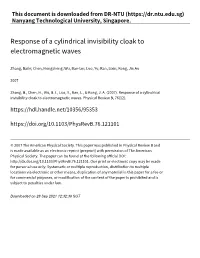 Response of a Cylindrical Invisibility Cloak to Electromagnetic Waves