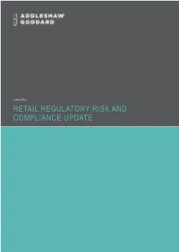Retail Regulatory Risk And