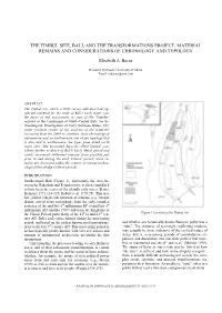 The Timbul Site, Bali, and the Transformations Project: Material Remains and Considerations of Chronology and Typology