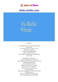 Whistle - Flo Rida - Lyrics