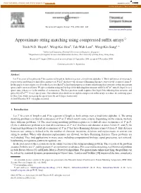 Approximate String Matching Using Compressed Suffix Arrays