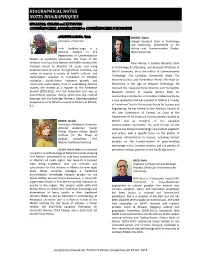 Biographical Notes Notes Biographiques
