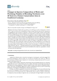Changes in Species Composition of Birds and Declining Number of Breeding Territories Over 40 Years in a Nature Conservation Area in Southwest Germany