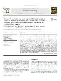 Cholesterol-Dependent Increases in Glucosylceramide