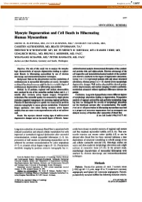Myocyte Degeneration and Cell Death in Hibernating Human Myocardium