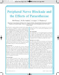 Peripheral Nerve Blockade and the Effects of Paraesthesiae