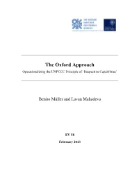 The Oxford Approach Operationalizing the UNFCCC Principle of ‘Respective Capabilities’