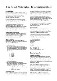 The Scout Networks - Information Sheet