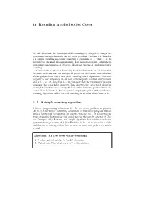 14 Rounding Applied to Set Cover