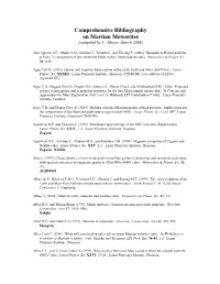 Comprehensive Bibliography on Martian Meteorites (Compiled by C