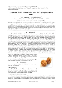 Extraction of Dye from Walnut Shell and Dyeing of Natural Fibre