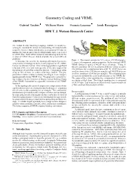 Geometry Coding and VRML