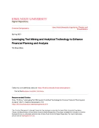 Leveraging Text Mining and Analytical Technology to Enhance Financial Planning and Analysis