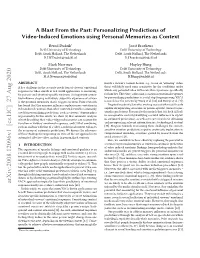 Personalizing Predictions of Video-Induced Emotions Using Personal Memories As Context