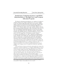 Standards for Technological Literacy and STEM Education Delivery Through Career and Technical Education Programs