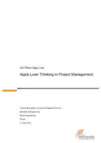 Apply Lean Thinking in Project Management