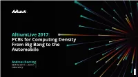 Pcbs for Computing Density from Big Bang to the Automobile