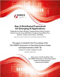 Ray: a Distributed Framework for Emerging AI Applications