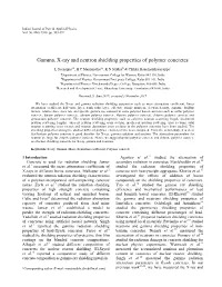 Gamma, X-Ray and Neutron Shielding Properties of Polymer Concretes