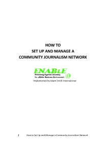How to Set up and Manage a Community Journalism Network
