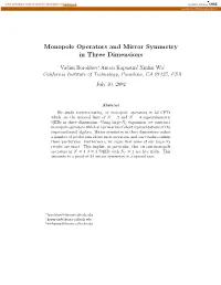 Monopole Operators and Mirror Symmetry in Three Dimensions