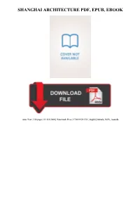{PDF} Shanghai Architecture Ebook, Epub