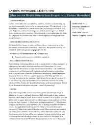 What Are the Health Effects from Exposure to Carbon Monoxide?