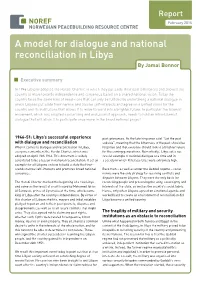 A Model for Dialogue and National Reconciliation in Libya