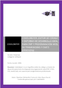 Codelobster: Uno De Los Mejores IDE Para PHP Y Programación Web